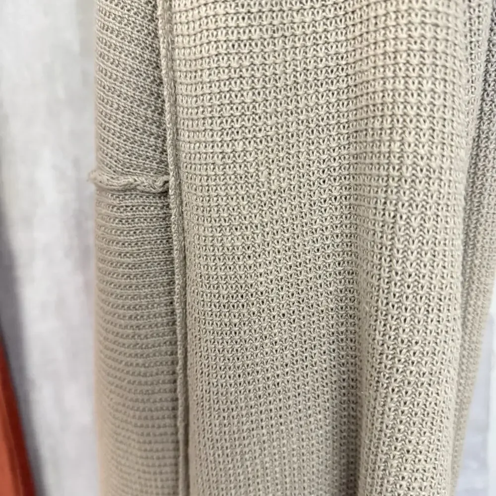 EILEEN FISHER Cardigan Petite PM Linen Open Knit Open Front Long Sleeve Beige - Picture 13 of 13